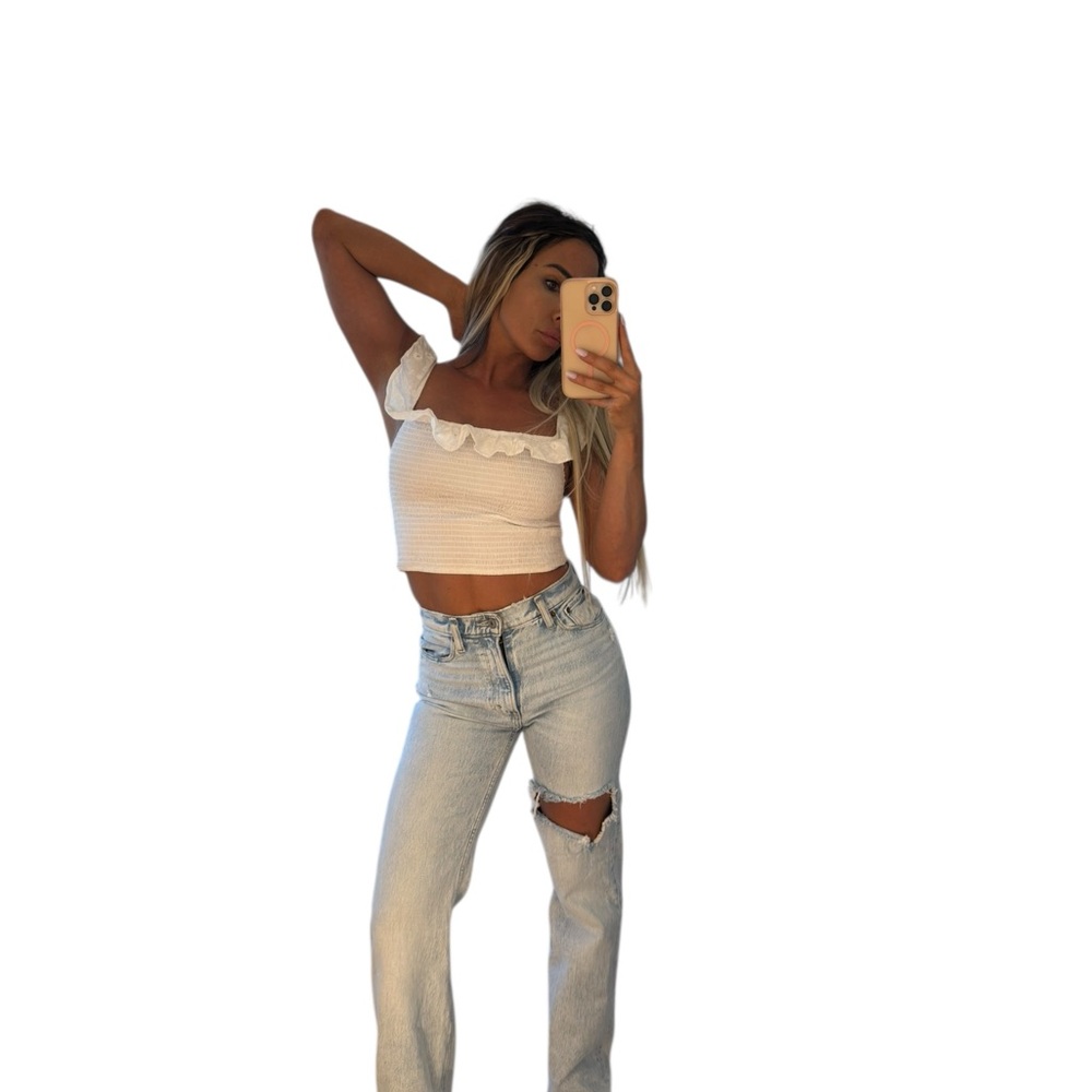 Abercrombie and Fitch Light Blue Distressed Jeans
